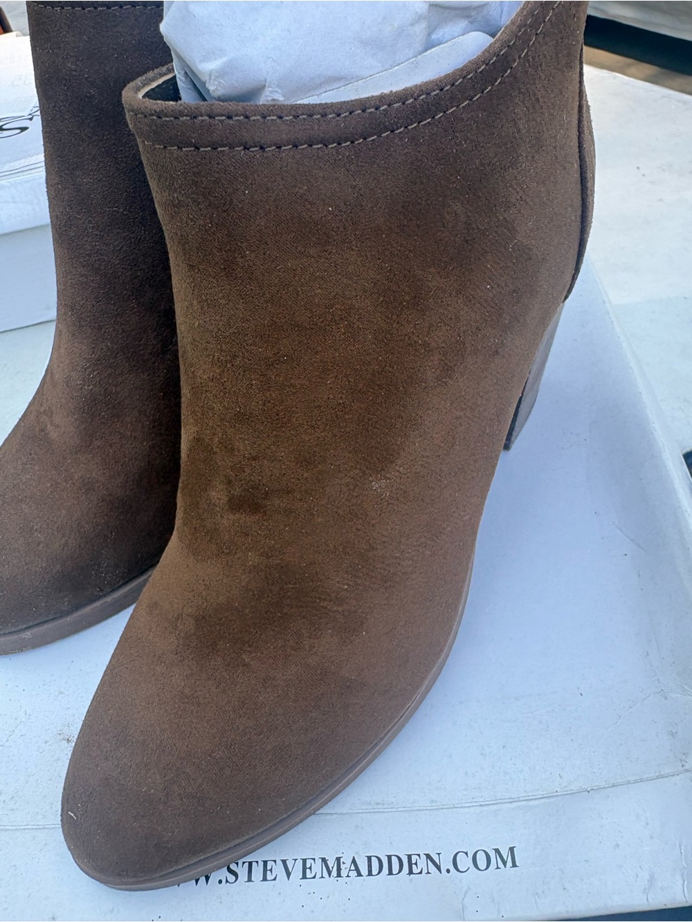 Steve Madden Chestnut Brown Suede Ankle Booties